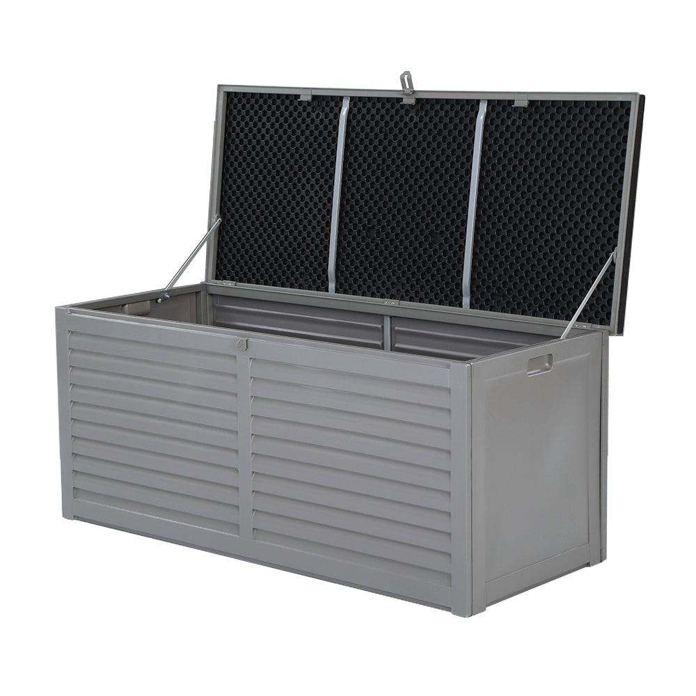 Outdoor Storage Boxes: Gardeon Outdoor Storage Box 490L Container Lockable Garden Bench Tools Toy Shed Black
