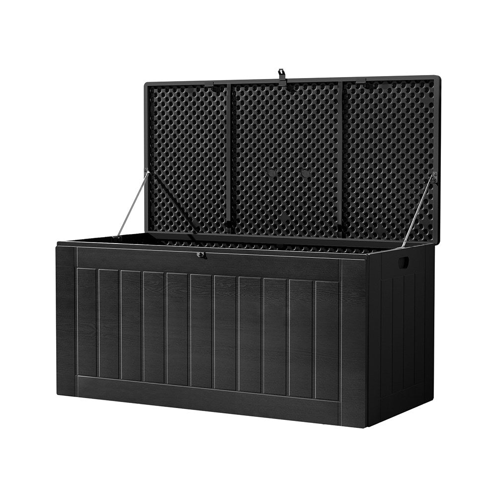 Sheds: Gardeon Outdoor Storage Box 830L Container Lockable Bench Tool Shed All Black
