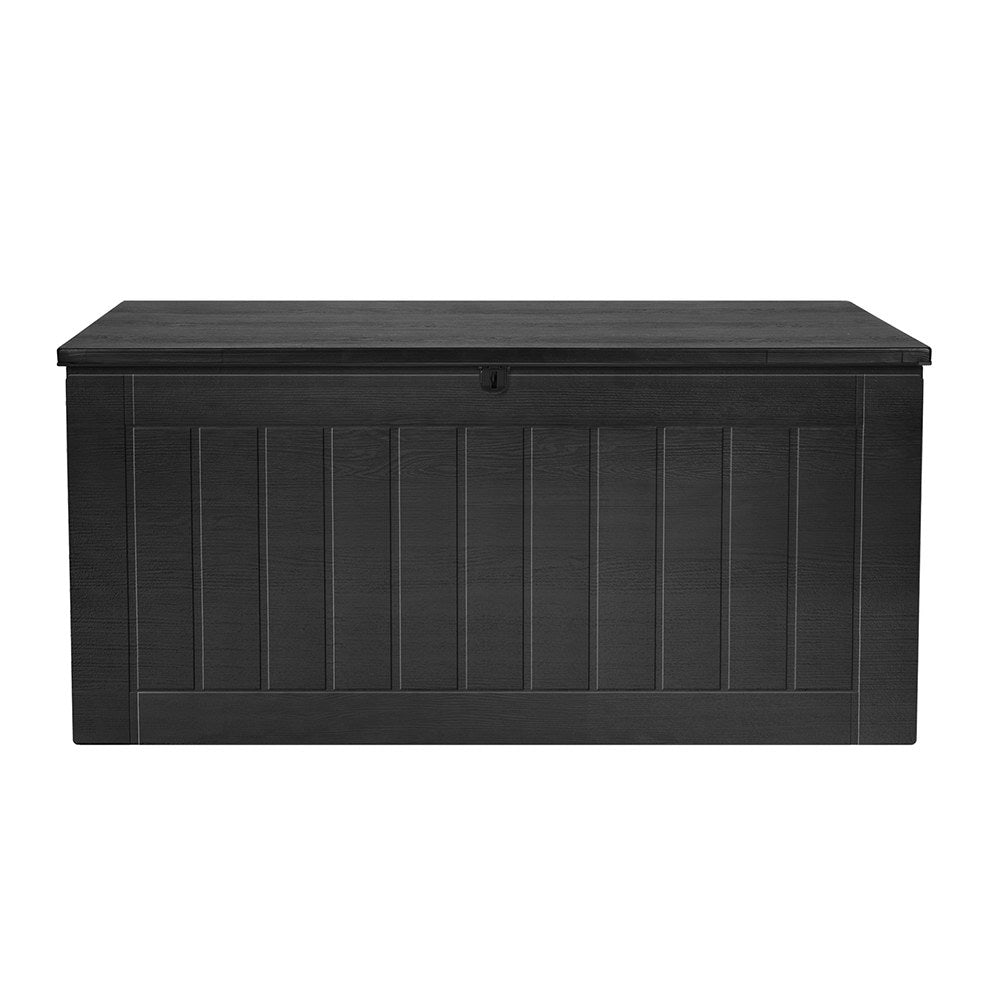 Sheds: Gardeon Outdoor Storage Box 830L Container Lockable Bench Tool Shed All Black