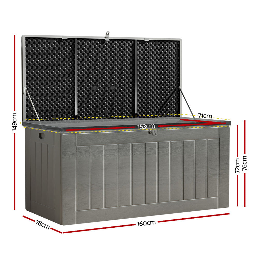 Outdoor Storage Boxes: Gardeon Outdoor Storage Box 830L Container Lockable Garden Bench Tool Shed Black