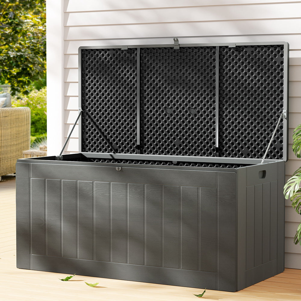 Outdoor Storage Boxes: Gardeon Outdoor Storage Box 830L Container Lockable Garden Bench Tool Shed Black