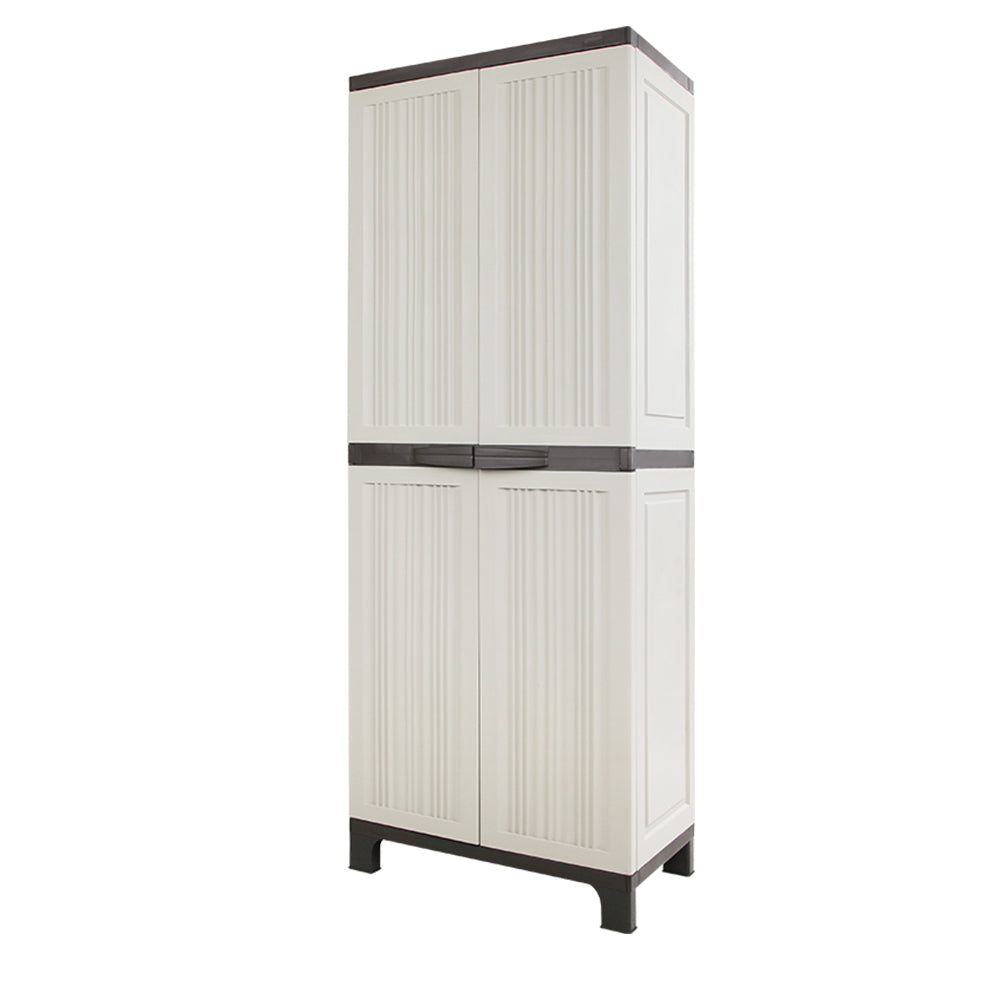 Storage Cabinets & Lockers: Gardeon Outdoor Storage Cabinet Box 173cm Lockable Cupboard Sheds Garage Adjustable Beige
