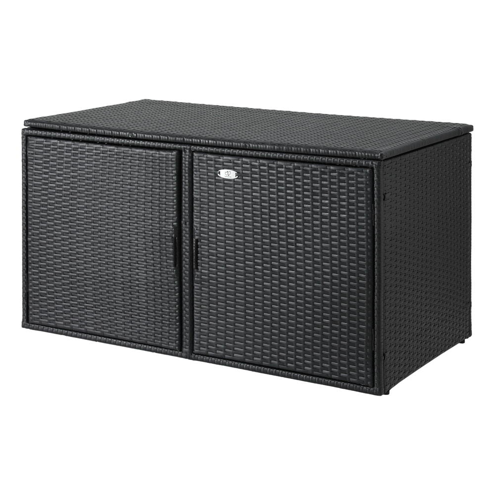 Outdoor Storage Boxes: Gardeon Outdoor Storage Cabinet Box Deck Wicker Shelf Chest Garden Shed Tools Black