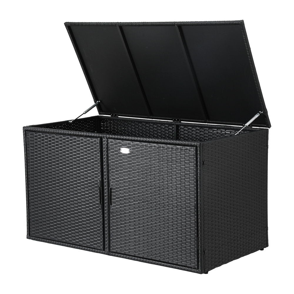 Outdoor Storage Boxes: Gardeon Outdoor Storage Cabinet Box Deck Wicker Shelf Chest Garden Shed Tools Black