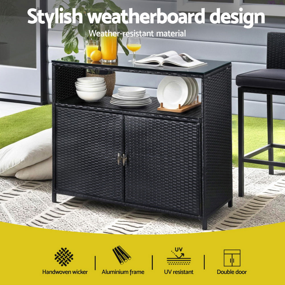 Outdoor Storage Boxes: Gardeon Outdoor Storage Cabinet Box Garage Wicker Shed Tools Shelf Chest Garden