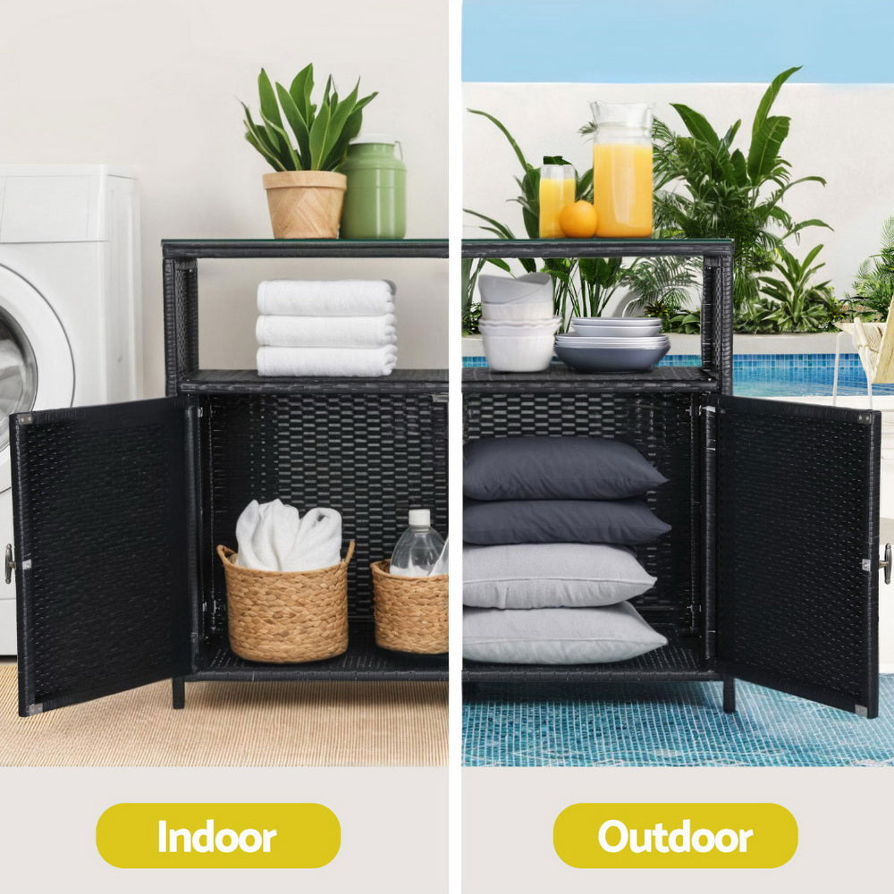 Outdoor Storage Boxes: Gardeon Outdoor Storage Cabinet Box Garage Wicker Shed Tools Shelf Chest Garden