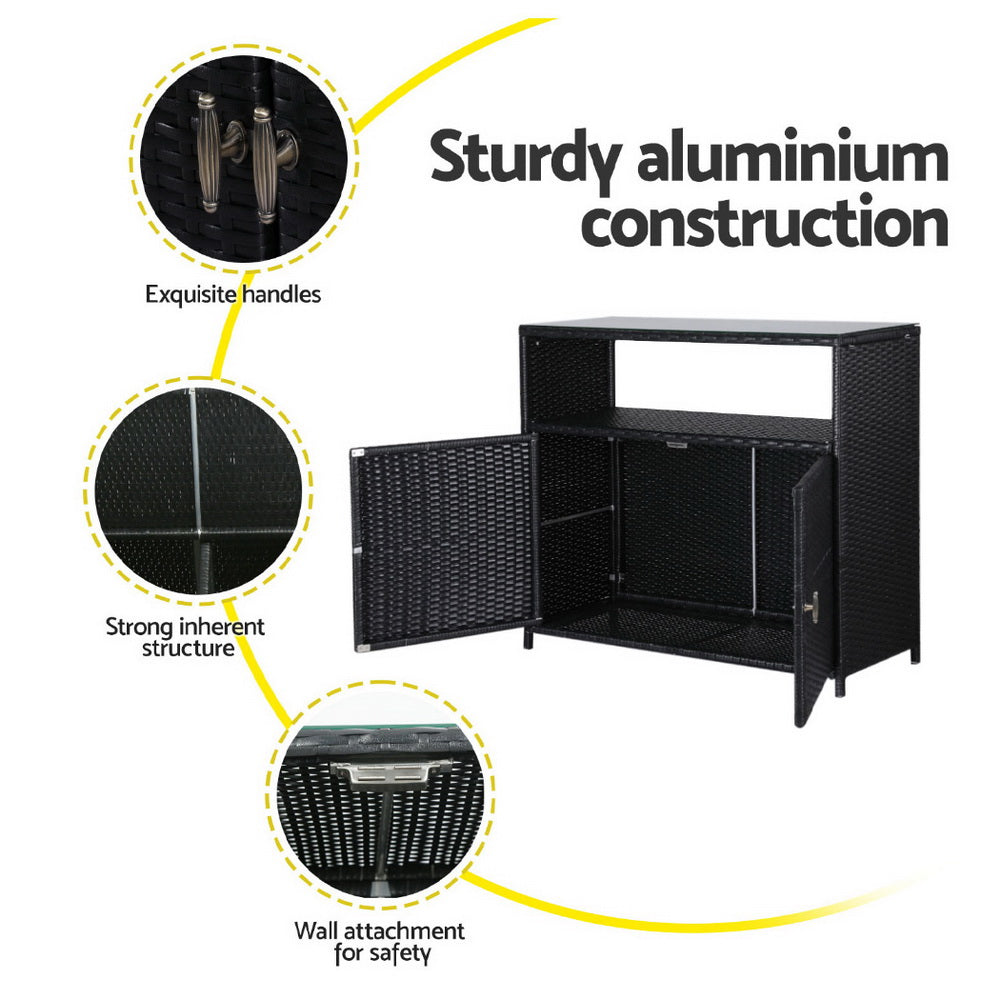 Outdoor Storage Boxes: Gardeon Outdoor Storage Cabinet Box Garage Wicker Shed Tools Shelf Chest Garden