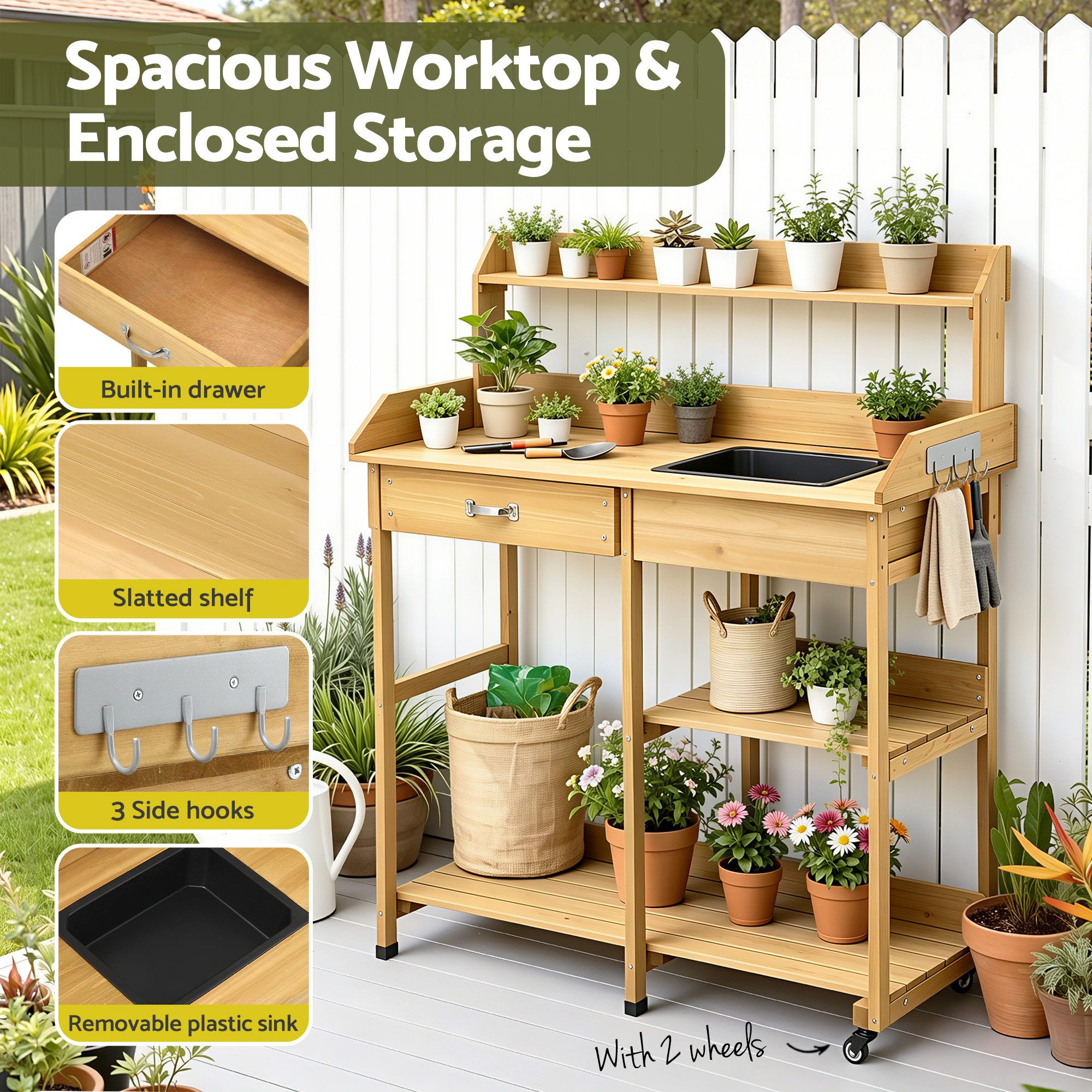 Gardeon Outdoor Storage Cabinet Garden Shed Steel Tool Lockable Cupboard Adjustable Shelves