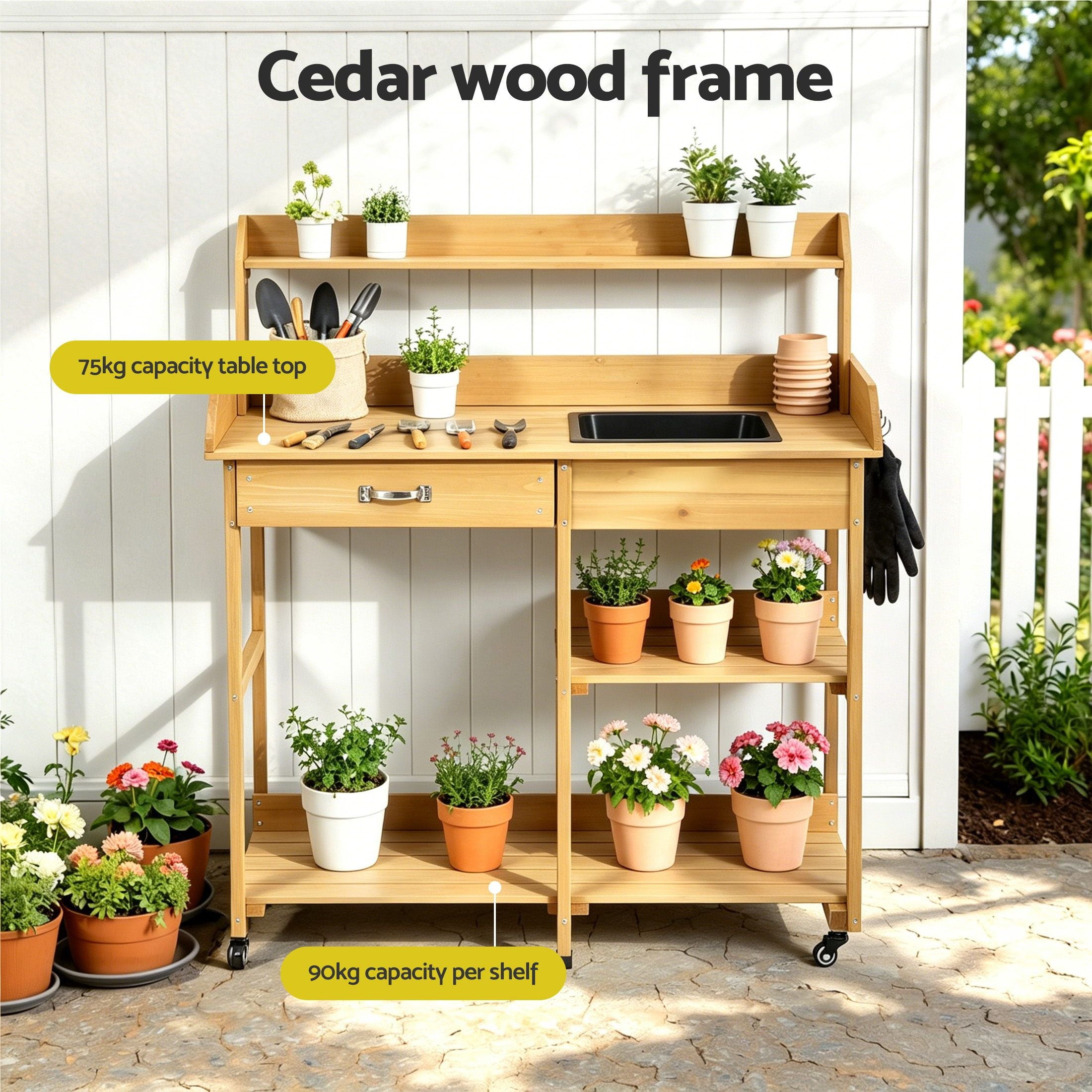 Gardeon Outdoor Storage Cabinet Garden Shed Steel Tool Lockable Cupboard Adjustable Shelves