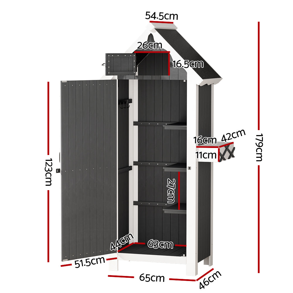 Outdoor Chairs: Gardeon Outdoor Storage Cabinet Shed Box Wooden Shelf Chest Garden Furniture