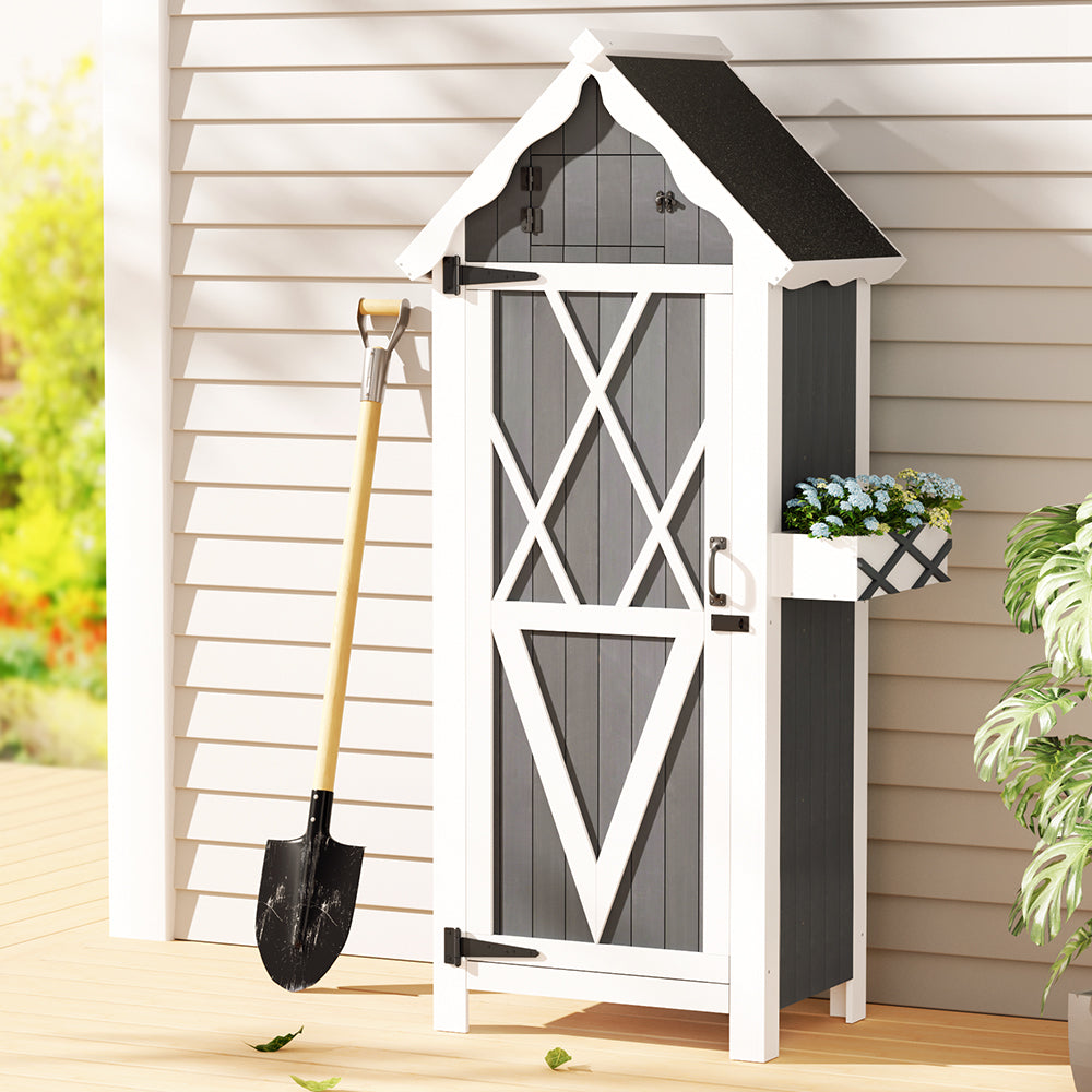 Outdoor Chairs: Gardeon Outdoor Storage Cabinet Shed Box Wooden Shelf Chest Garden Furniture