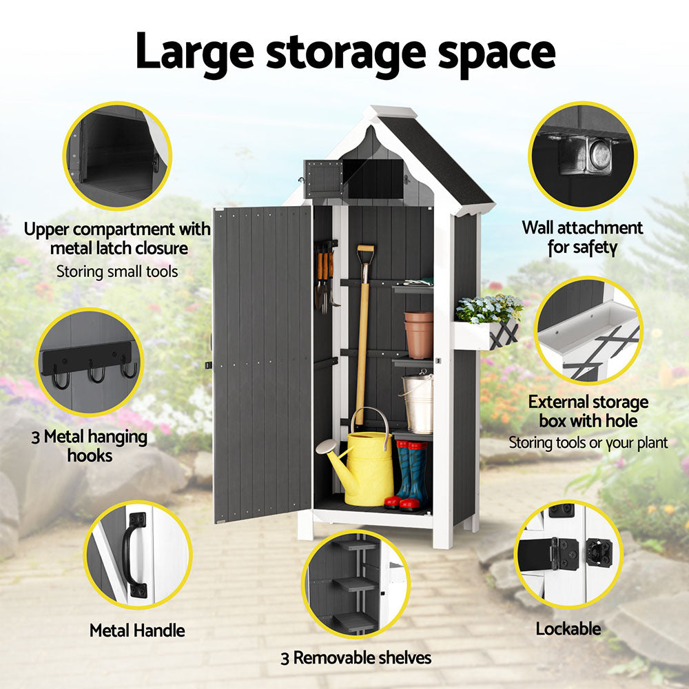 Outdoor Chairs: Gardeon Outdoor Storage Cabinet Shed Box Wooden Shelf Chest Garden Furniture