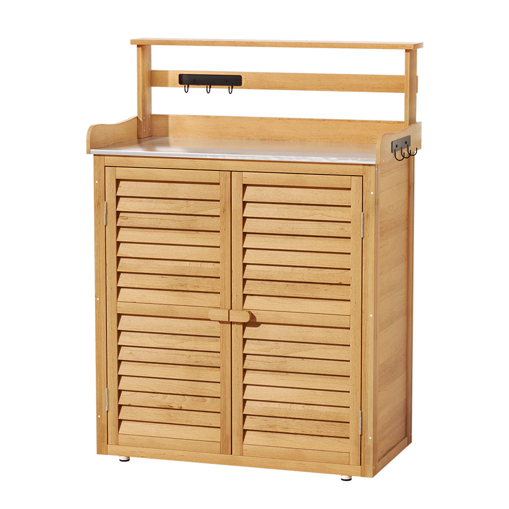 Outdoor Storage Boxes: Gardeon Outdoor Storage Cabinet Box Potting Bench Table Shelf Chest Garden Shed