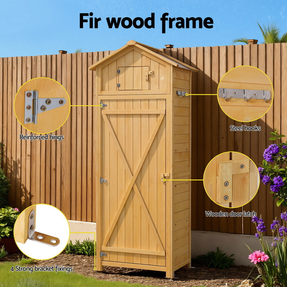 Storage Cabinets: Gardeon Outdoor Storage Cabinet Cupboard Folding Table Tool Organizer Shed Adjustable