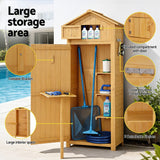 Gardeon Outdoor Storage Cabinet Cupboard Folding Table Tool Organizer Shed Adjustable