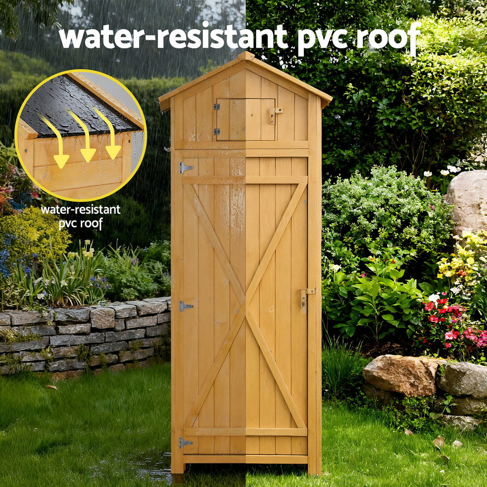 Storage Cabinets: Gardeon Outdoor Storage Cabinet Cupboard Folding Table Tool Organizer Shed Adjustable