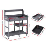 Storage Cabinets & Lockers: Gardeon Outdoor Potting Bench Table Storage Cabinet Potters Garden Workstation Grey