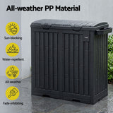 Gardeon Outdoor Trash Cans Dual Compartment Trash Can 220L Black