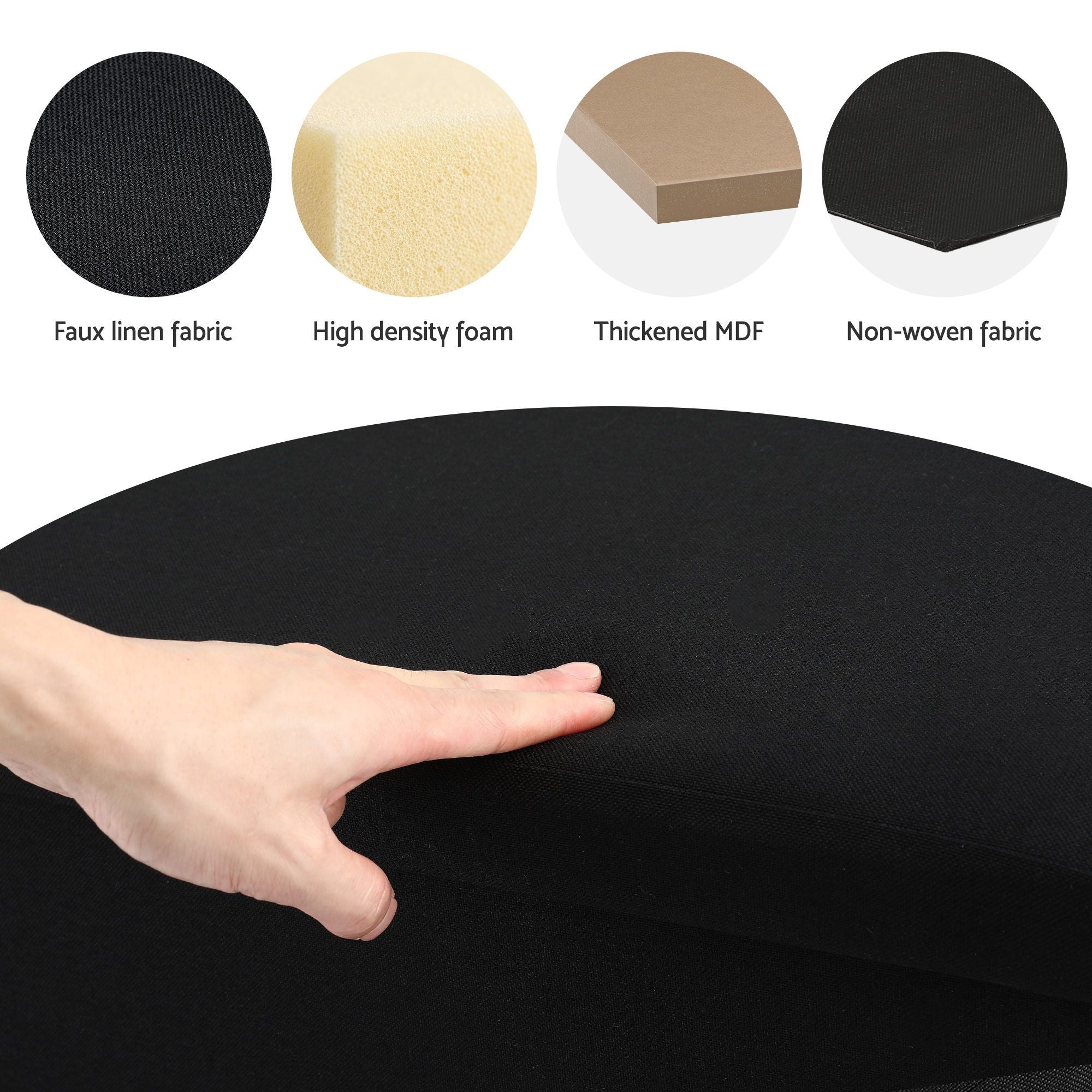 Artiss Storage Ottoman Bench Folding Blanket Box Toy Organiser Foot Stool Black
