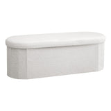 Artiss Storage Ottoman Foot Stool Rest Boucle Fabric Foldable White