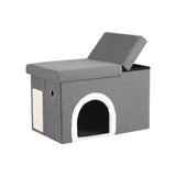 Artiss Storage Ottoman Foot Stool Cat Litter Box Enclosure Foldable Grey