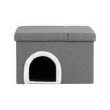 Artiss Storage Ottoman Foot Stool Cat Litter Box Enclosure Foldable Grey