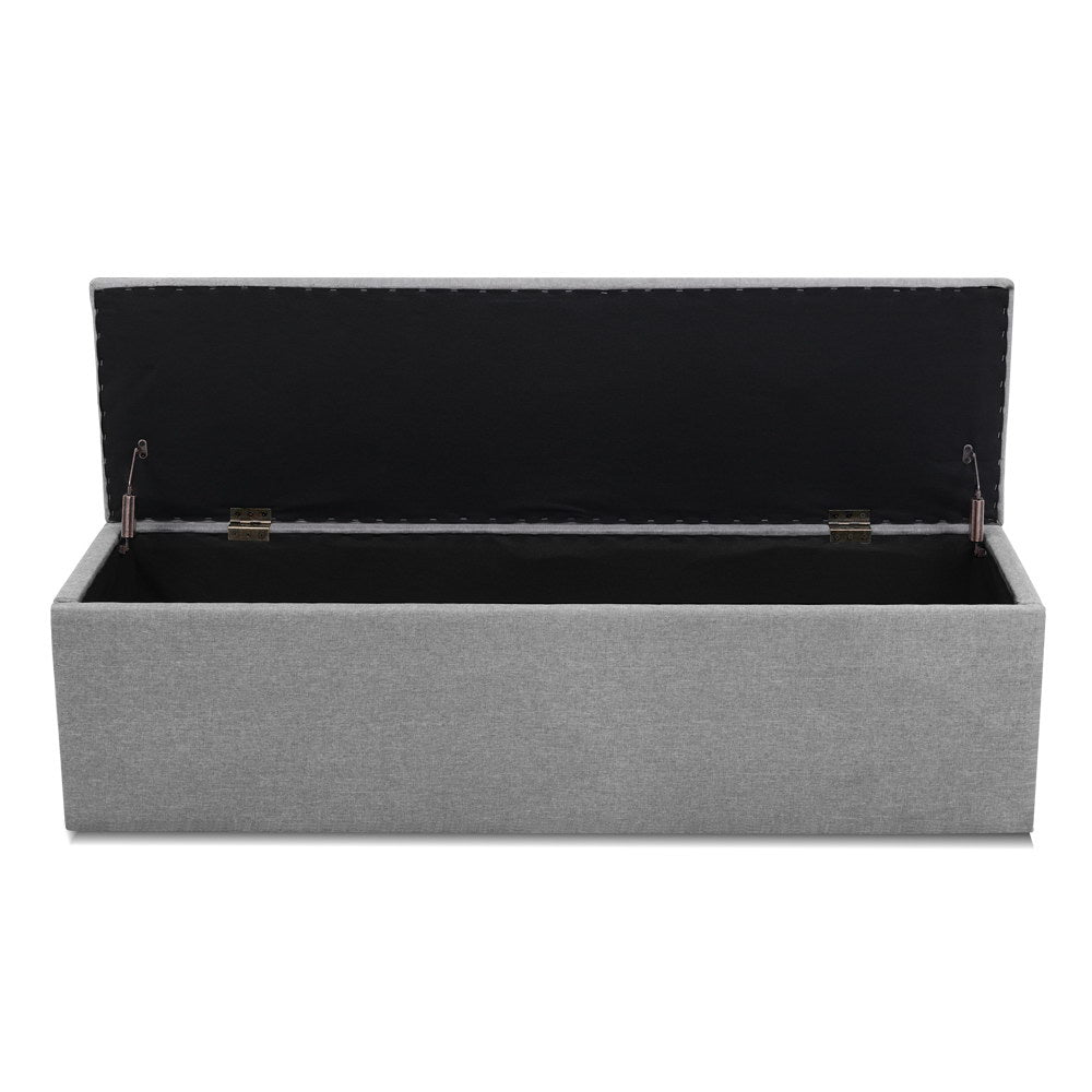 Ottomans & Footstools: Artiss Storage Ottoman Blanket Box 140cm Linen Grey