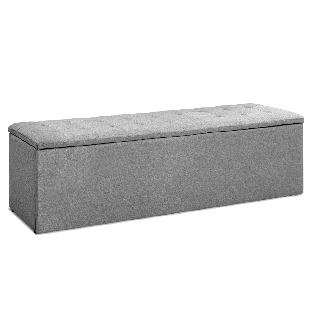 Ottomans & Footstools: Artiss Storage Ottoman Blanket Box 140cm Linen Grey