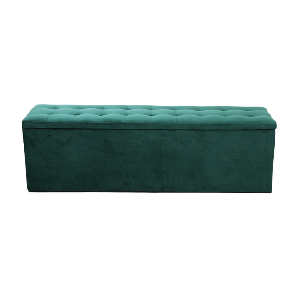 Ottomans & Footstools: Artiss Storage Ottoman Blanket Box 140cm Velvet Green