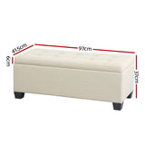 Artiss Storage Ottoman Blanket Box 97cm Linen Beige