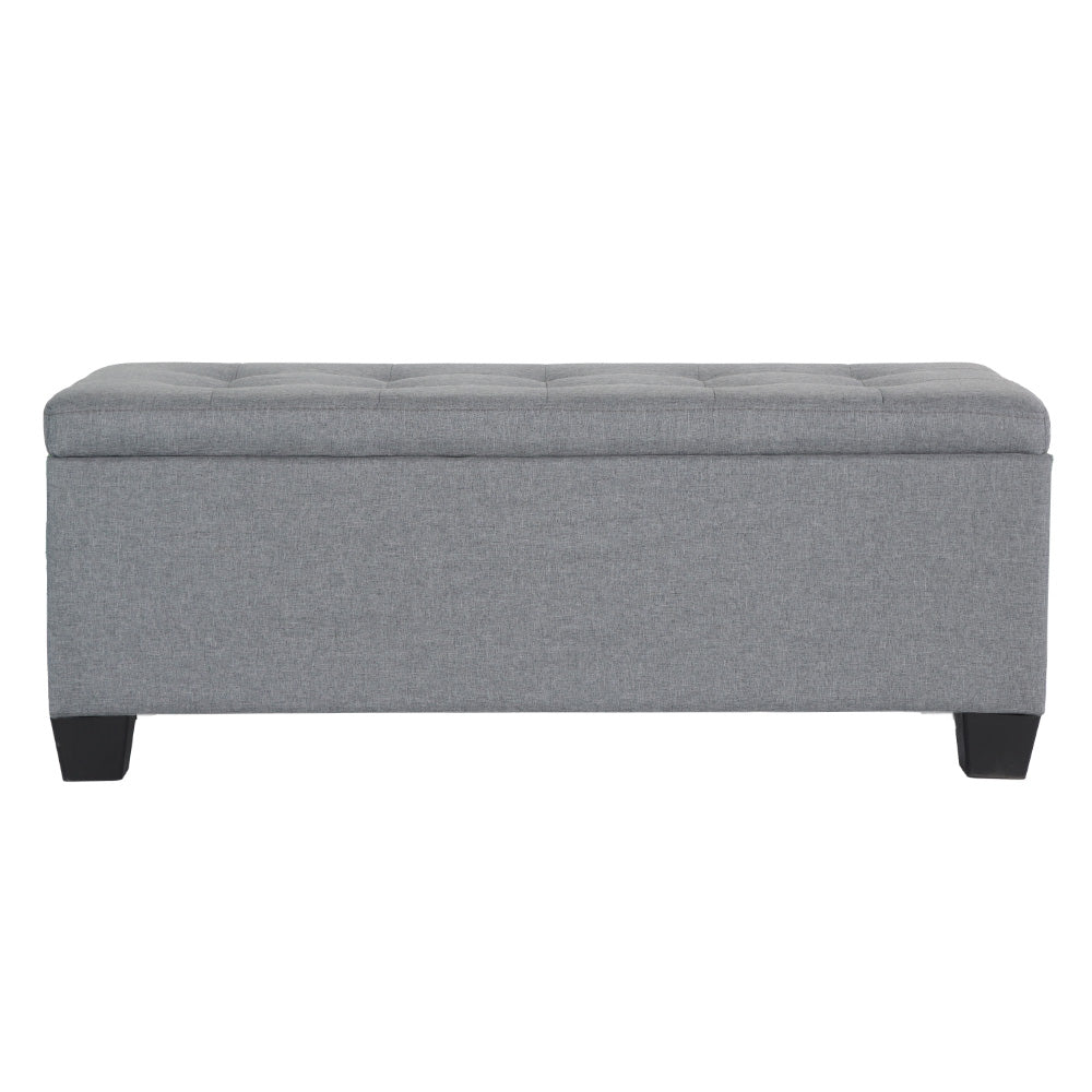 Ottomans & Footstools: Artiss Storage Ottoman Blanket Box 97cm Linen Grey