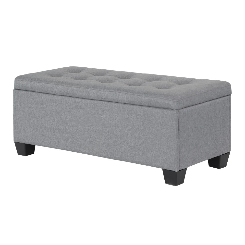 Ottomans & Footstools: Artiss Storage Ottoman Blanket Box 97cm Linen Grey