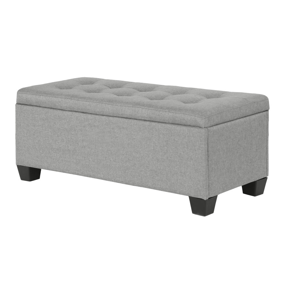 Ottomans & Footstools: Artiss Storage Ottoman Blanket Box 97cm Linen Light Grey