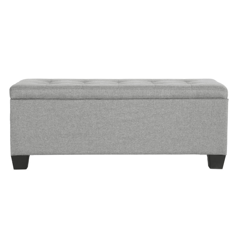 Ottomans & Footstools: Artiss Storage Ottoman Blanket Box 97cm Linen Light Grey