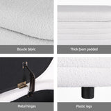 Artiss Storage Ottoman Blanket Box 87cm Boucle Fabric Oval