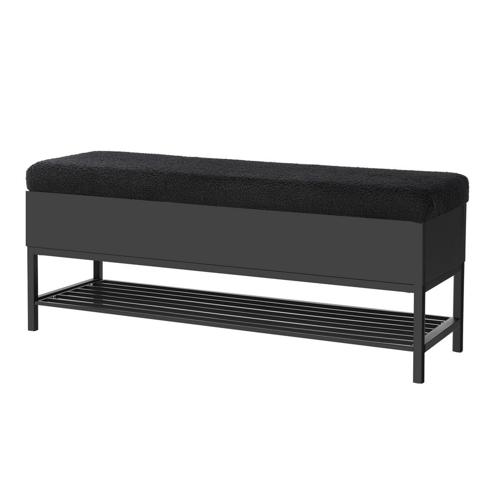 Ottomans & Footstools: Artiss Storage Ottoman Blanket Box 110cm Boucle Shelf