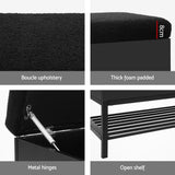 Artiss Storage Ottoman Blanket Box 110cm Boucle Shelf