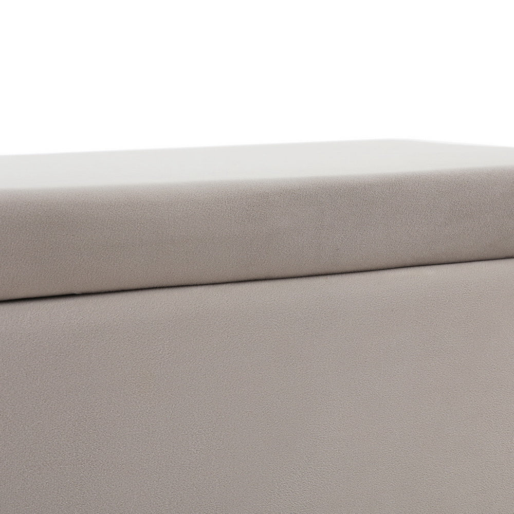 Caravan Accessories: Artiss Storage Ottoman Blanket Box Table 97cm Velvet Taupe