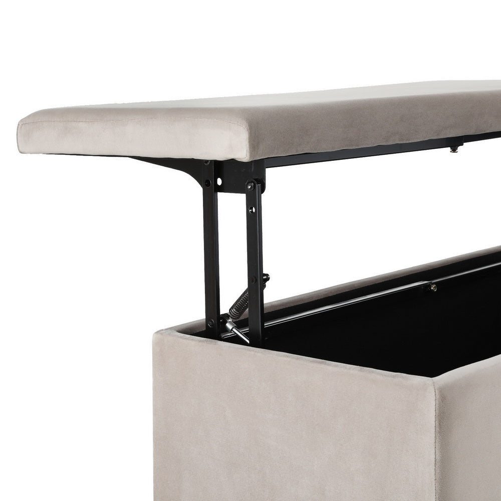 Caravan Accessories: Artiss Storage Ottoman Blanket Box Table 97cm Velvet Taupe