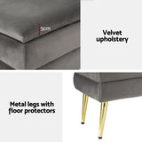 Artiss Ottoman Storage Foot Stool Velvet Grey