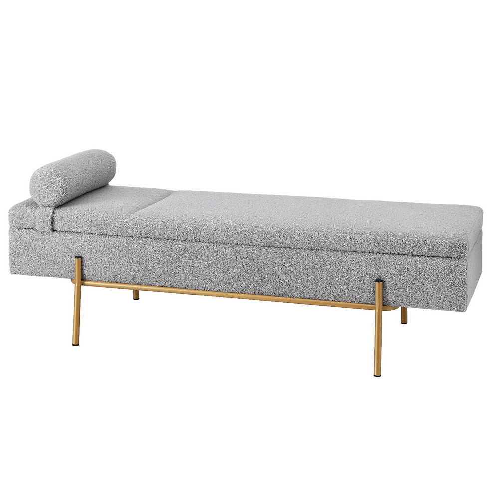 Ottomans & Footstools: Artiss Storage Ottoman Bed 140cm Pillow Foot Stool