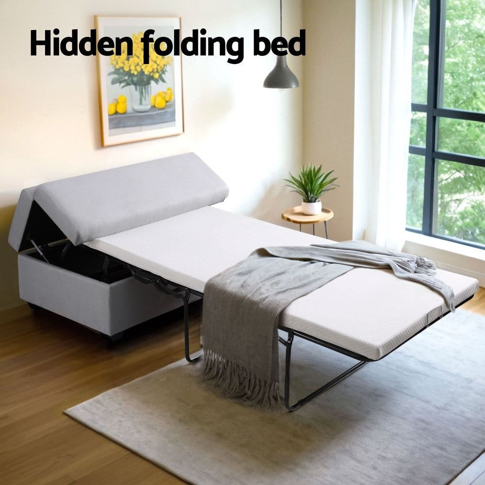 Sofas & Sofa Beds: Artiss Ottoman Storage Sofa Bed 112cm Foldable Grey