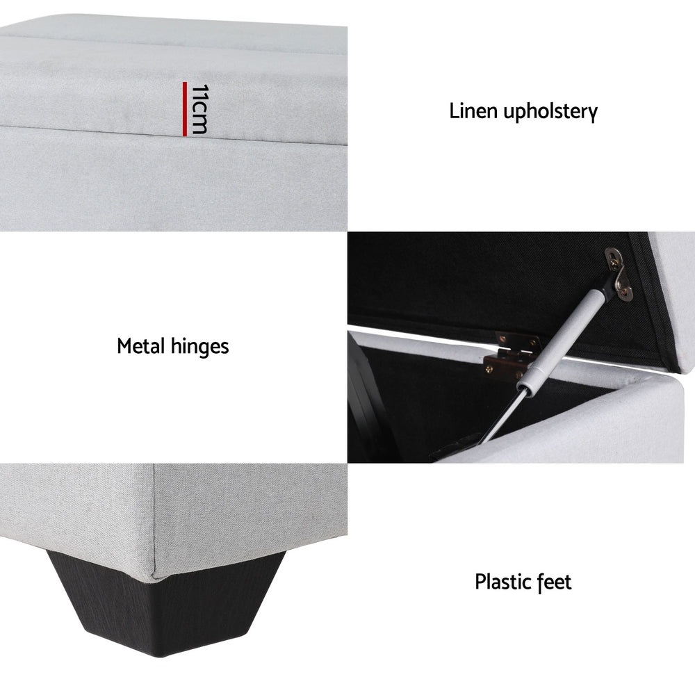 Sofas & Sofa Beds: Artiss Ottoman Storage Sofa Bed 112cm Foldable Grey