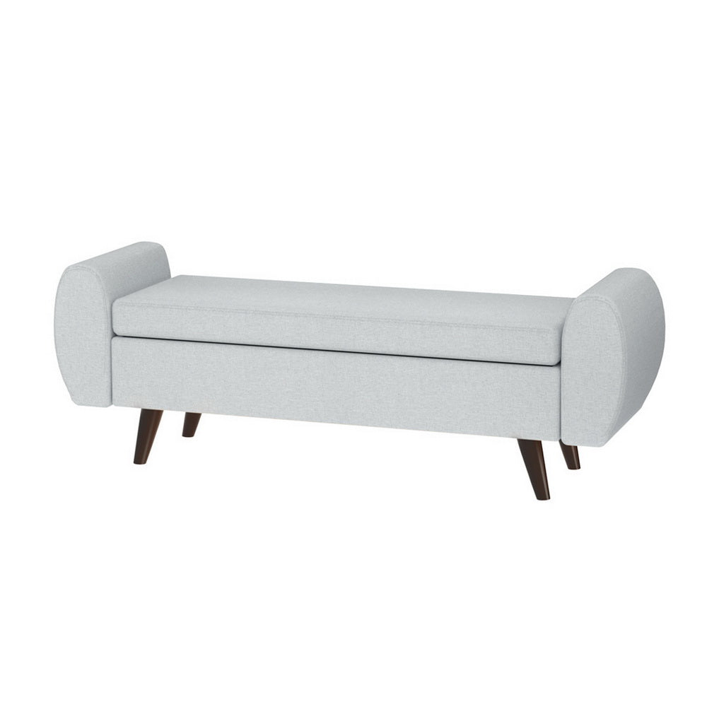 Arm Chairs & Recliners: Artiss Storage Ottoman Blanket Box Armrest 140cm Grey