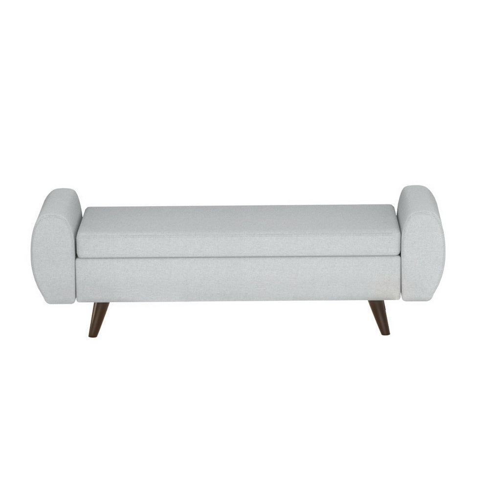 Arm Chairs & Recliners: Artiss Storage Ottoman Blanket Box Armrest 140cm Grey
