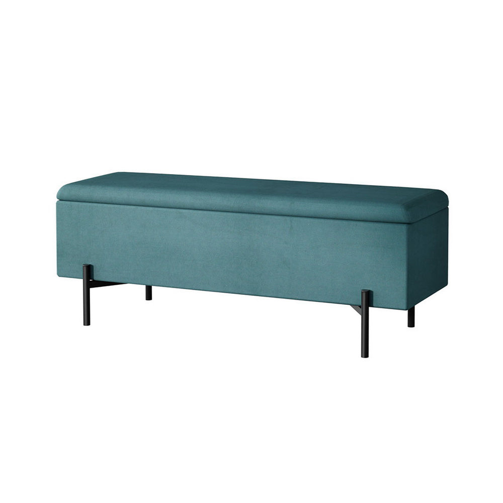 Ottomans & Footstools: Artiss Storage Ottoman Blanket Box 140cm Velvet Green