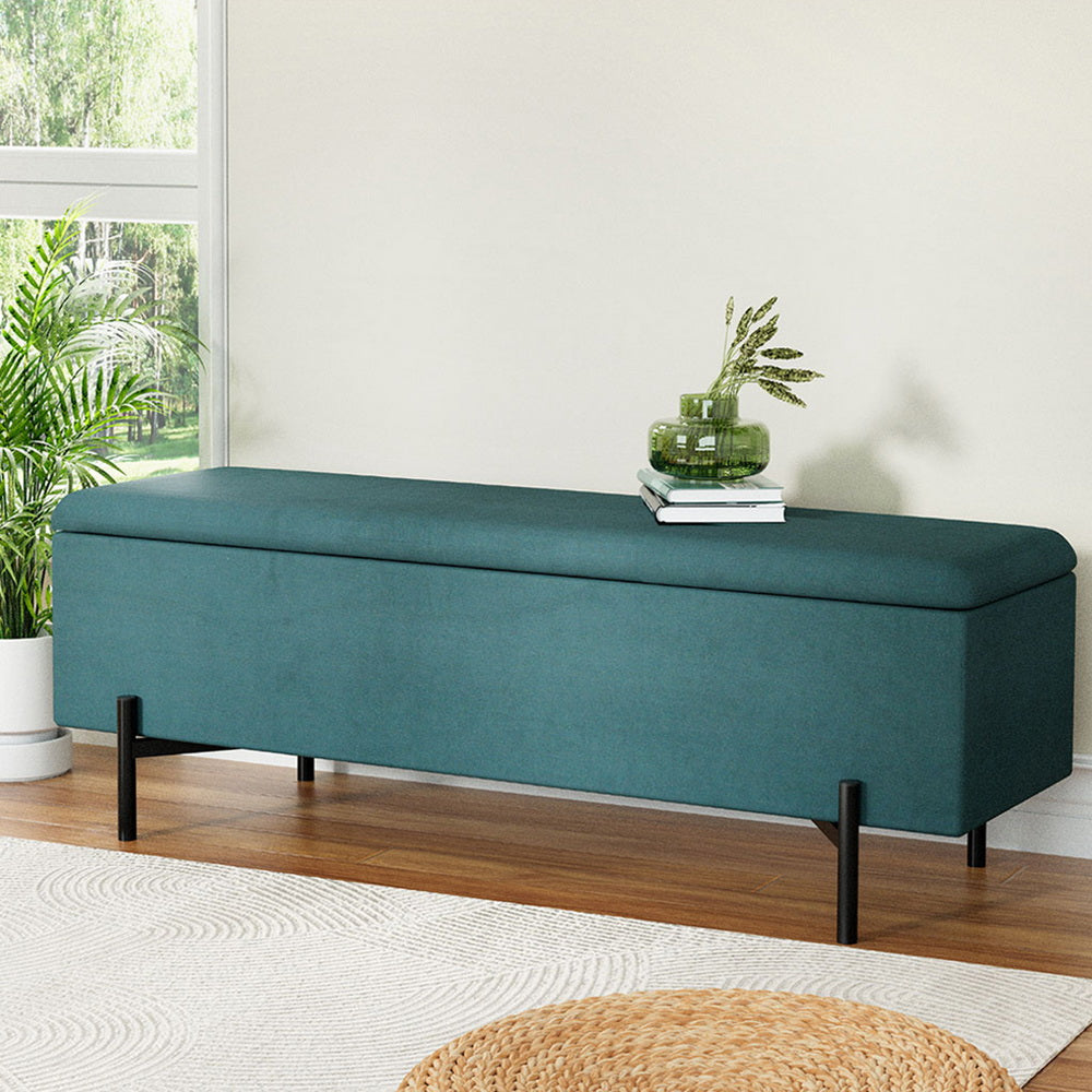 Ottomans & Footstools: Artiss Storage Ottoman Blanket Box 140cm Velvet Green