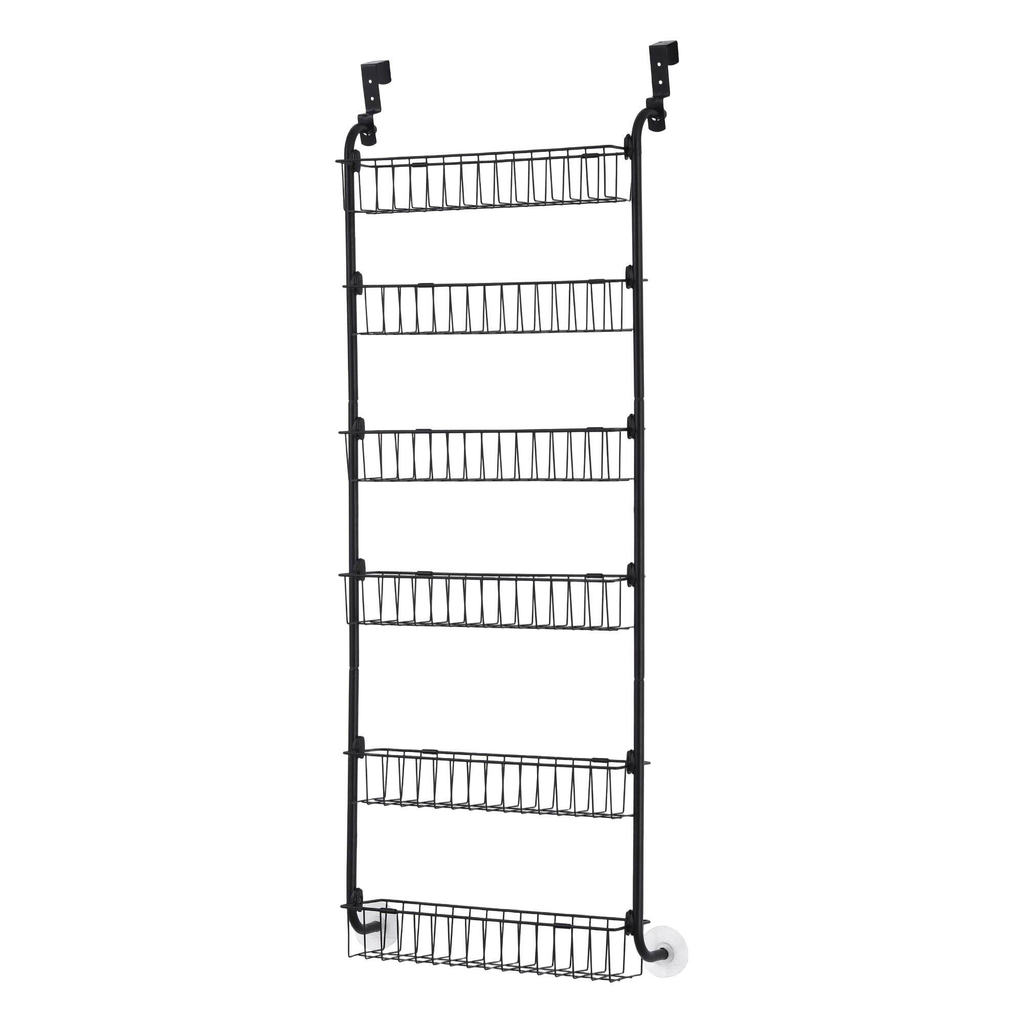 Artiss Over Door Storage Hanger Pantry 6-Tier Metal Hook Hanging Organiser Black