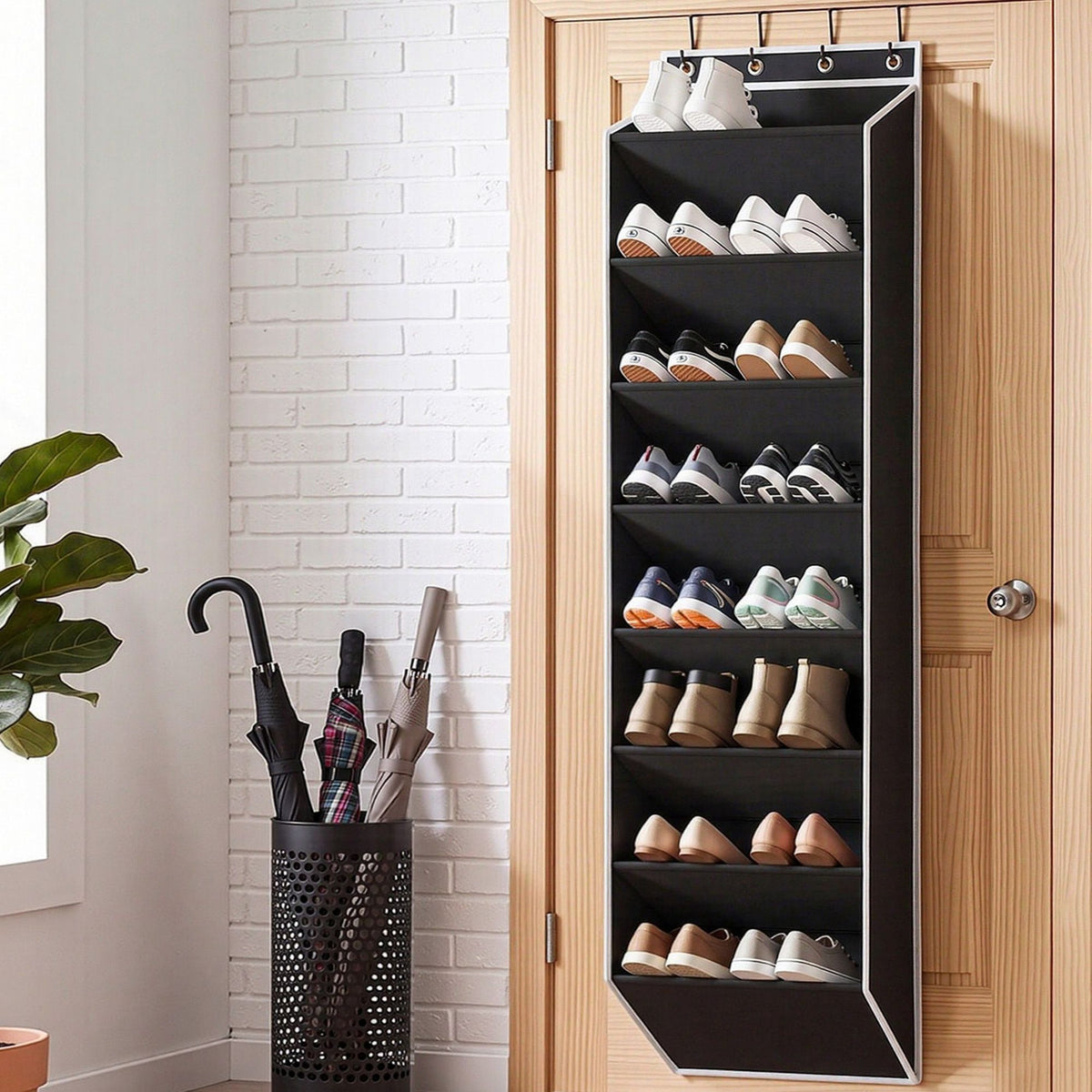 Artiss Over Door Shoe Organiser Storage 8-Tier Pantry Hanger, Black