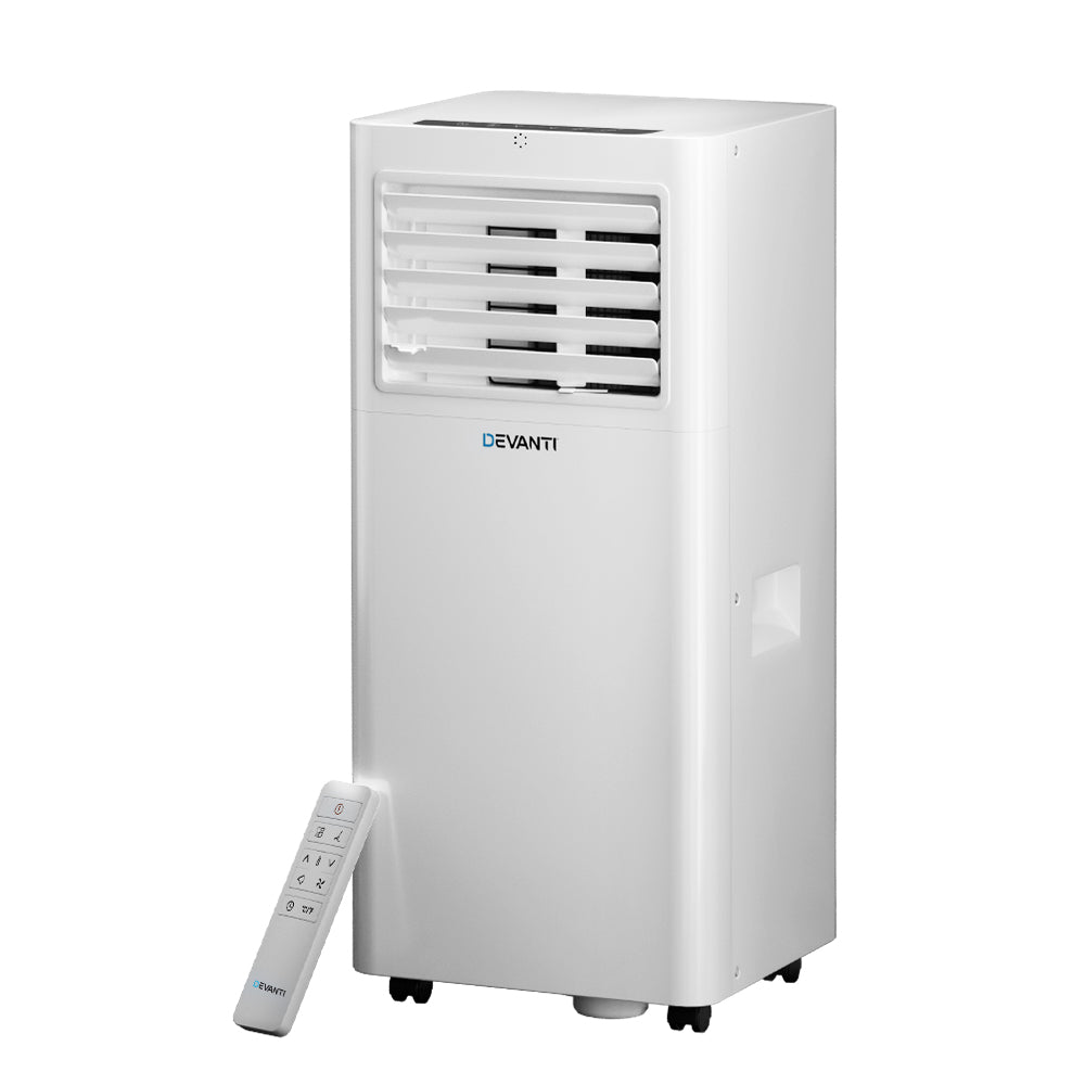 Evaporative Coolers: Devanti Portable Air Conditioner 7000BTU Cooling Mobile Fan Cooler Dehumidifier